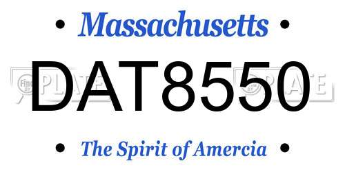 DAT8550 Massachusetts License Plate