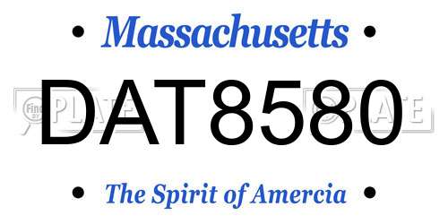 DAT8580 Massachusetts License Plate