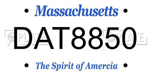DAT8850 Massachusetts License Plate