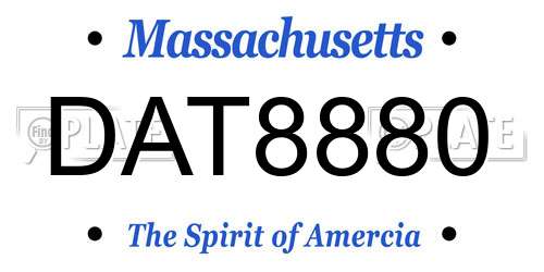 DAT8880 Massachusetts License Plate