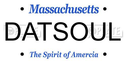 DATSOUL Massachusetts License Plate