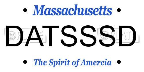 DATSSSD Massachusetts License Plate