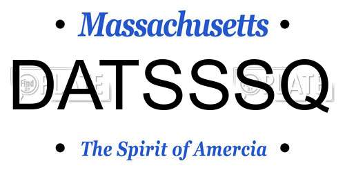 DATSSSQ Massachusetts License Plate