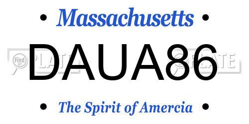 DAUA86 Massachusetts License Plate