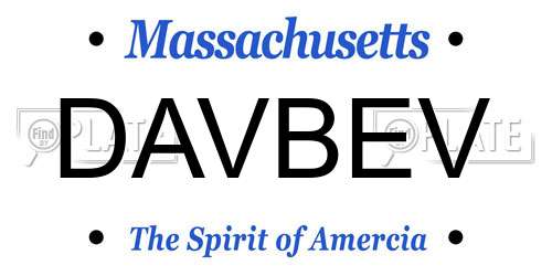 DAVBEV Massachusetts License Plate