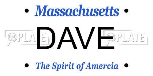 DAVE Massachusetts License Plate
