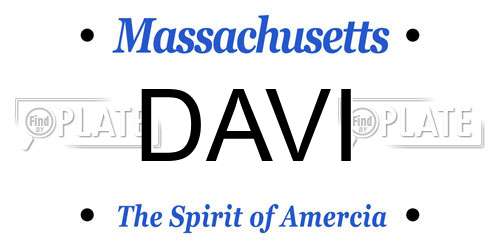 DAVI Massachusetts License Plate