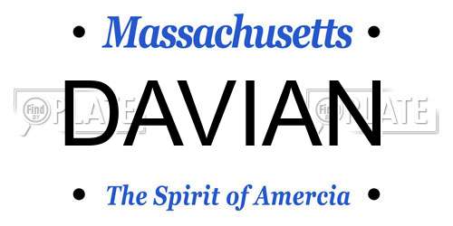 DAVIAN Massachusetts License Plate