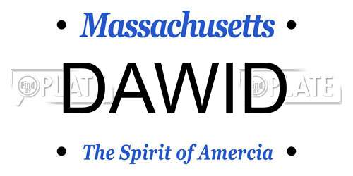 DAWID Massachusetts License Plate
