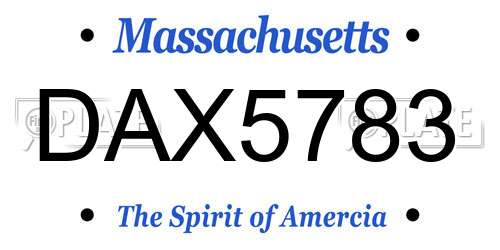 DAX5783 Massachusetts License Plate