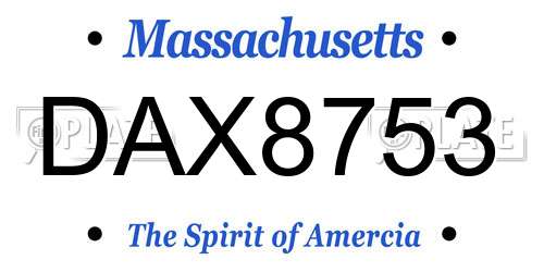 DAX8753 Massachusetts License Plate