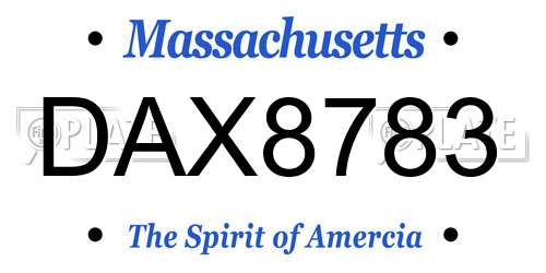 DAX8783 Massachusetts License Plate