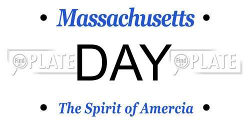 DAY Massachusetts License Plate