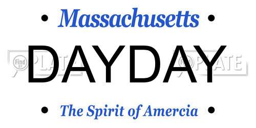 DAYDAY Massachusetts License Plate