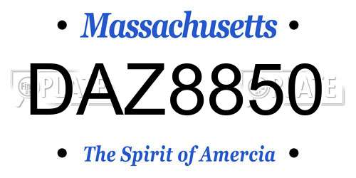 DAZ8850 Massachusetts License Plate