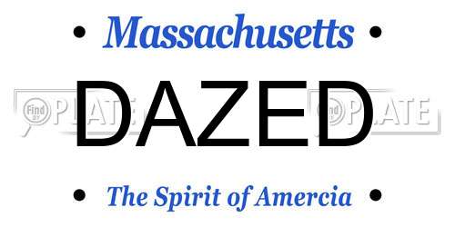 DAZED Massachusetts License Plate