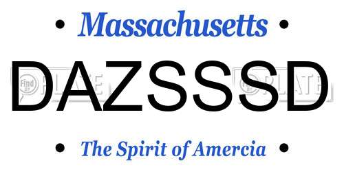 DAZSSSD Massachusetts License Plate