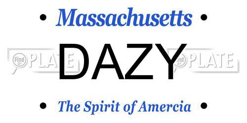 DAZY Massachusetts License Plate