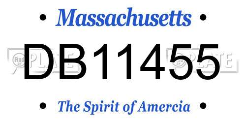 DB11455 Massachusetts License Plate