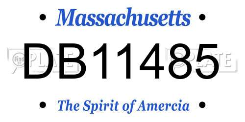 DB11485 Massachusetts License Plate