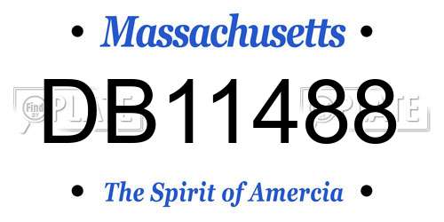 DB11488 Massachusetts License Plate