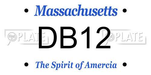 DB12 Massachusetts License Plate