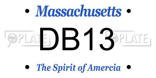 DB13 Massachusetts License Plate