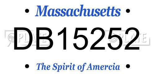 DB15252 Massachusetts License Plate