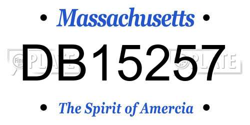DB15257 Massachusetts License Plate