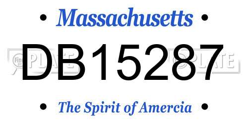 DB15287 Massachusetts License Plate