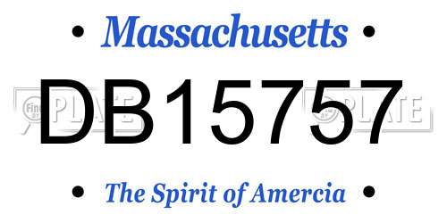 DB15757 Massachusetts License Plate