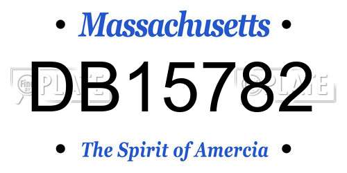 DB15782 Massachusetts License Plate