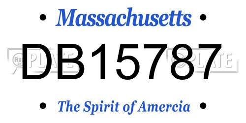 DB15787 Massachusetts License Plate