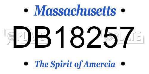 DB18257 Massachusetts License Plate