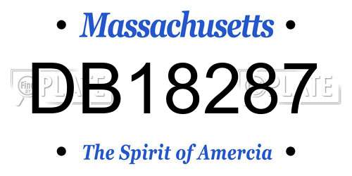 DB18287 Massachusetts License Plate