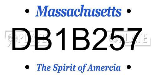 DB1B257 Massachusetts License Plate