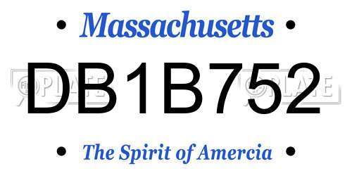 DB1B752 Massachusetts License Plate