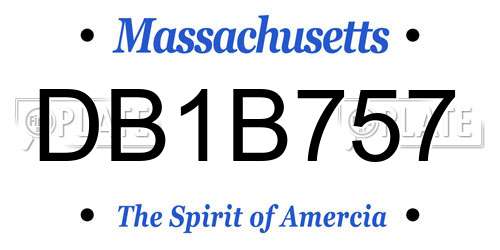DB1B757 Massachusetts License Plate