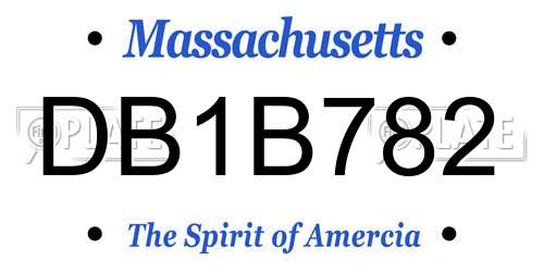 DB1B782 Massachusetts License Plate