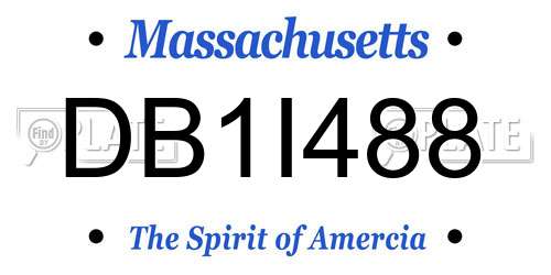 DB1I488 Massachusetts License Plate