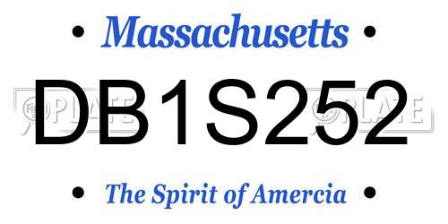 DB1S252 Massachusetts License Plate