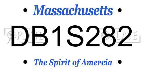 DB1S282 Massachusetts License Plate