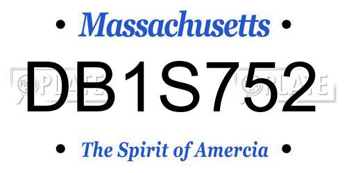 DB1S752 Massachusetts License Plate