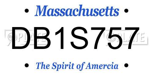 DB1S757 Massachusetts License Plate