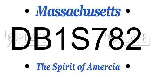 DB1S782 Massachusetts License Plate
