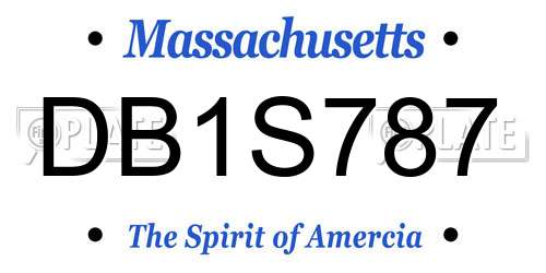 DB1S787 Massachusetts License Plate