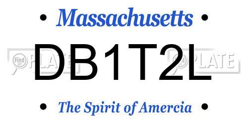 DB1T2L Massachusetts License Plate