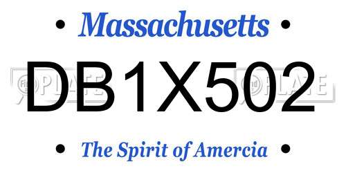 DB1X502 Massachusetts License Plate