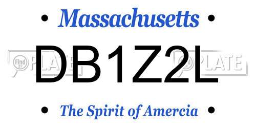 DB1Z2L Massachusetts License Plate