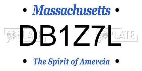 DB1Z7L Massachusetts License Plate